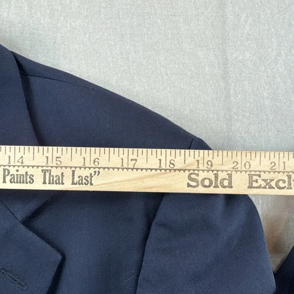 Oscar de la Renta 100% Wool Blazer Mens 42S Blue Sport Coat Dress Jacket Preppy
